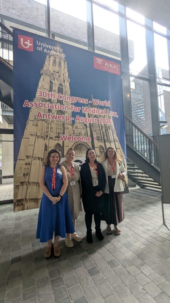 Yana Litins'ka, Petra Holmberg, Sarah de Heer and Ana Nordberg at the World Congress for Medical Law 2026